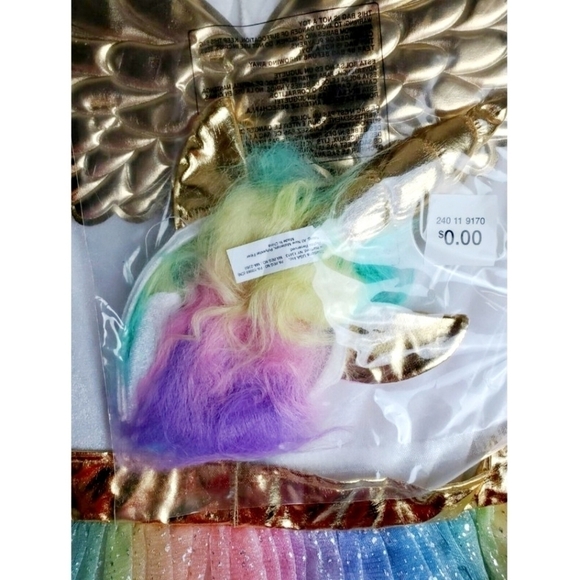 NWT Hyde & Eek Girls Rainbow Unicorn Pegasus Tutu Skirt Halloween Costume New - Picture 5 of 7